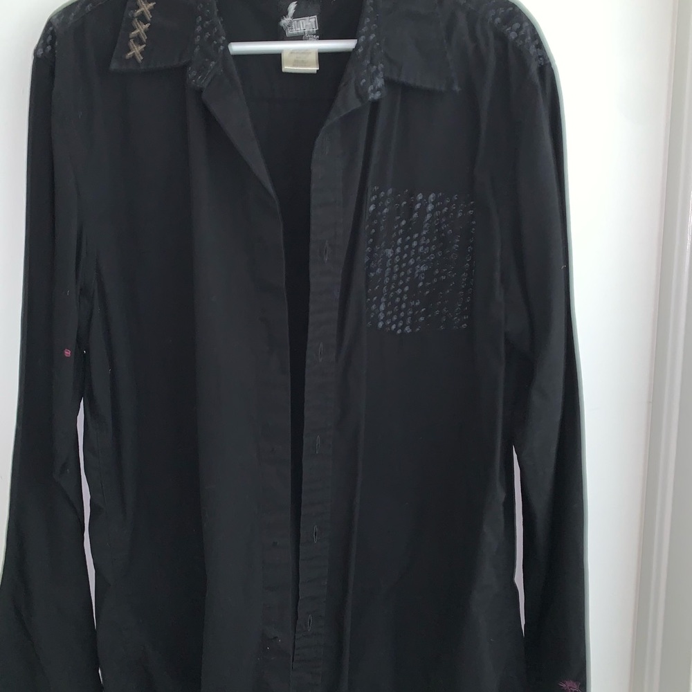 MENS BLACK  LOST ENTERPRISE LONG SLEEVE SHIRT